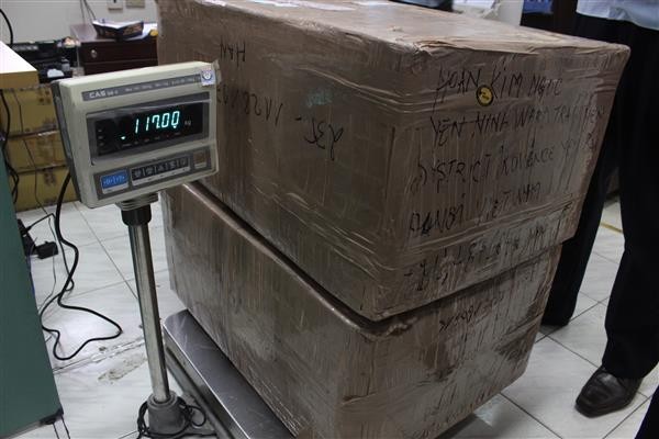 Bắt giữ gần 100kg ngà voi tại sân bay quốc tế Nội Bài - ảnh 2