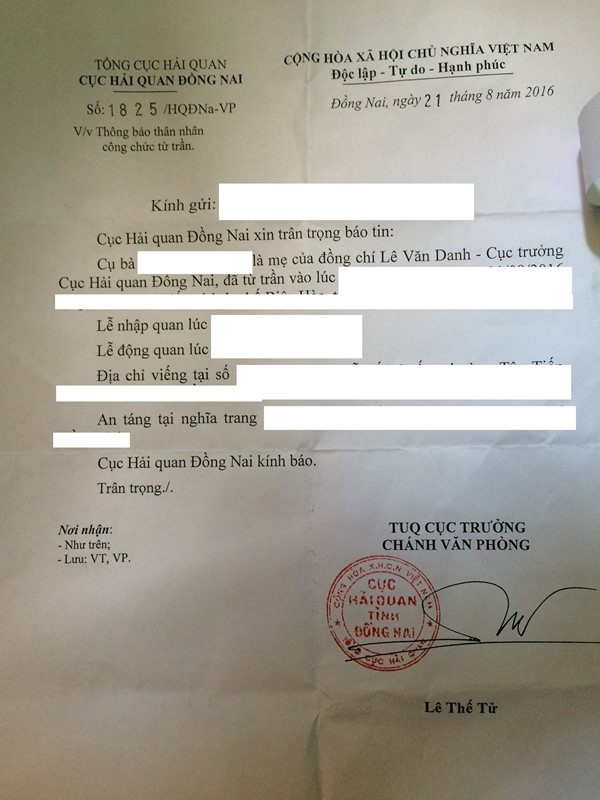 Rút kinh nghiệm vụ phát thông báo đám tang mẹ Cục trưởng Hải quan - ảnh 1