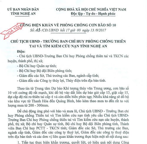 Thủ tướng ra công điện khẩn cấp ứng phó bão số 10 - ảnh 1