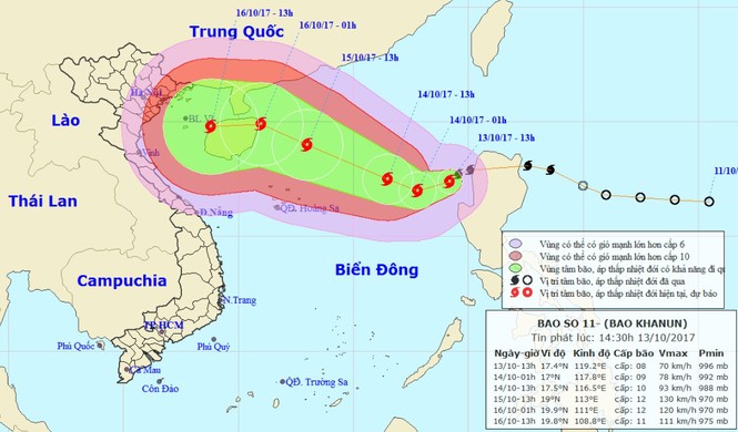 Bão số 11 tiếp tục mạnh thêm, có thể giật tới cấp 15 - ảnh 1