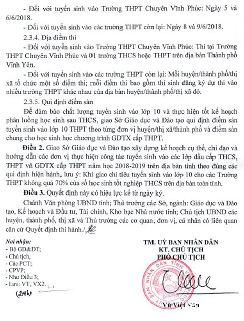 Vĩnh Phúc ra văn bản lạ lẫm 'đánh úp' thí sinh dự thi vào lớp 10? - ảnh 3