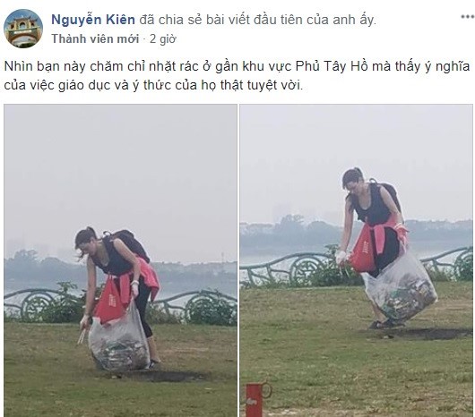 Cô gái Tây dọn rác ở Phủ Tây Hồ: Nhà mình sao để khách làm hộ? - ảnh 1