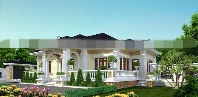 10 mẫu villa vườn mái ngói phổ biến ở nông thôn - ảnh 9