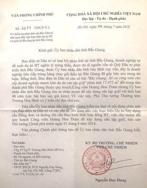 Phó Thủ tướng yêu cầu làm rõ dự án BT nghìn tỷ ở Bắc Giang - ảnh 1