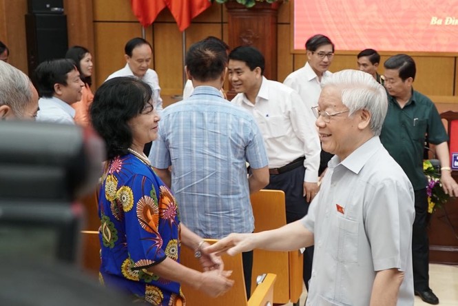 Tổng Bí thư Nguyễn Phú Trọng tiếp xúc cử tri đơn vị bầu cử số 1 - ảnh 1