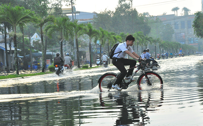 Triều cường gây khó khăn cho người dân miền Tây - ảnh 3