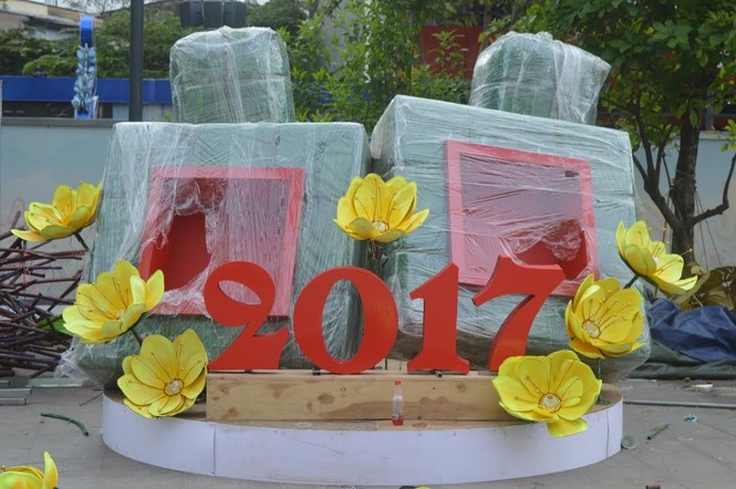 Cặp gà 'khủng' ra đường hoa Tết Đinh Đậu - ảnh 3