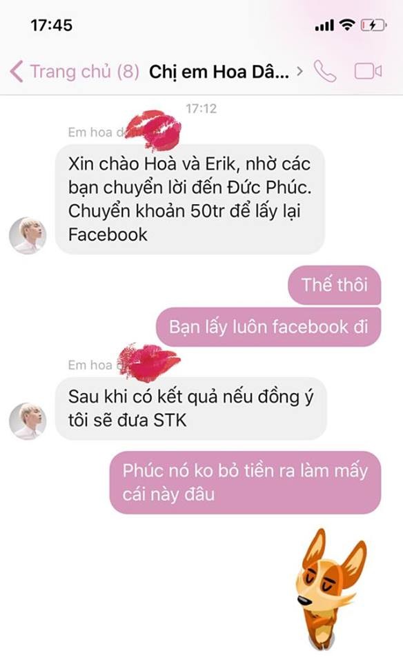 Hoà Minzy và Erik ‘lầy’ khi hacker đòi tiền chuộc Facebook Đức Phúc - ảnh 1