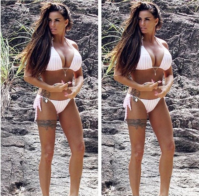 Siêu mẫu Katie Price ‘thả rông’ vòng một ngoại cỡ trên biển Thái Lan - ảnh 4