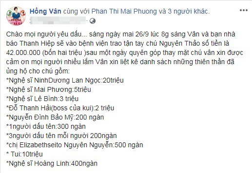Nghệ sĩ Lê Bình, Mai Phương quyên tiền hỗ trợ soạn giả bị ung thư - ảnh 1