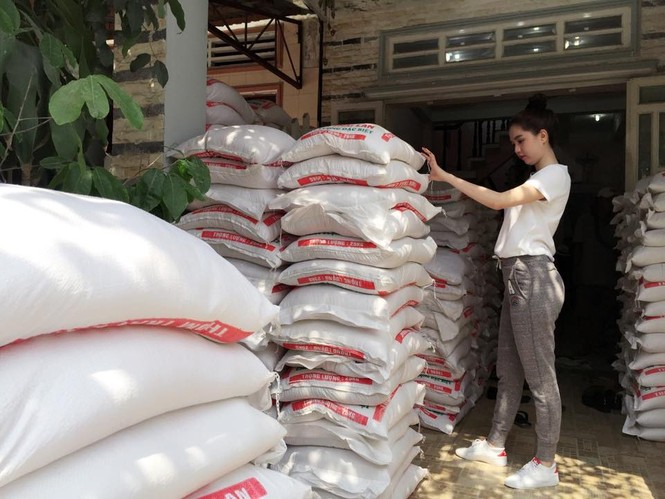 Ngọc Trinh phát 14 tấn gạo cho người nghèo - ảnh 3