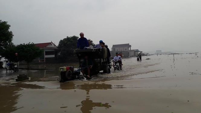 Quốc lộ 7 ngập sâu, xe chết máy ngổn ngang - ảnh 4