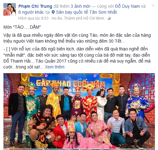 Hoàn tất ghi hình Táo quân 2017, nghệ sĩ Chí Trung nói gì? - ảnh 1