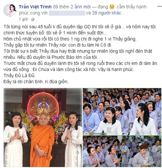 ‘Người đẹp Tây Đô’ Việt Trinh tuyên bố ở giá hết đời gây 'sốc' - ảnh 1