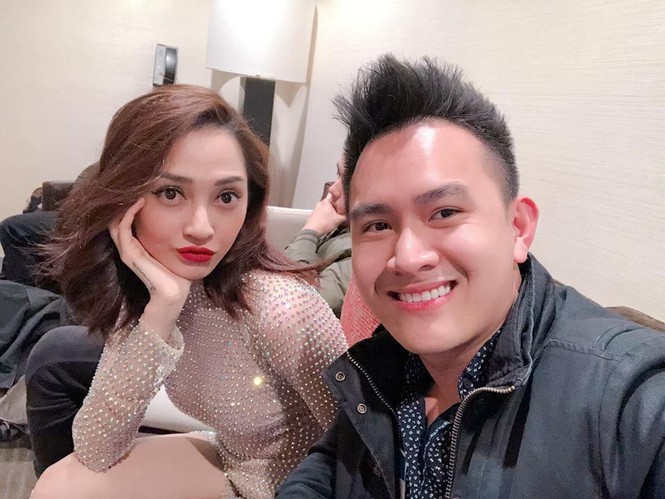Con trai ruột Hoài Linh khoe ảnh hội ngộ ca sĩ Bảo Anh ở Mỹ - ảnh 1