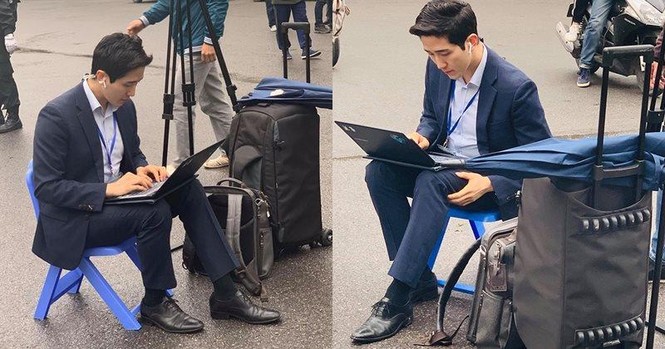 Nam phóng viên Hàn Quốc điển trai tác nghiệp ở Hà Nội gây 'bão' mạng - ảnh 2