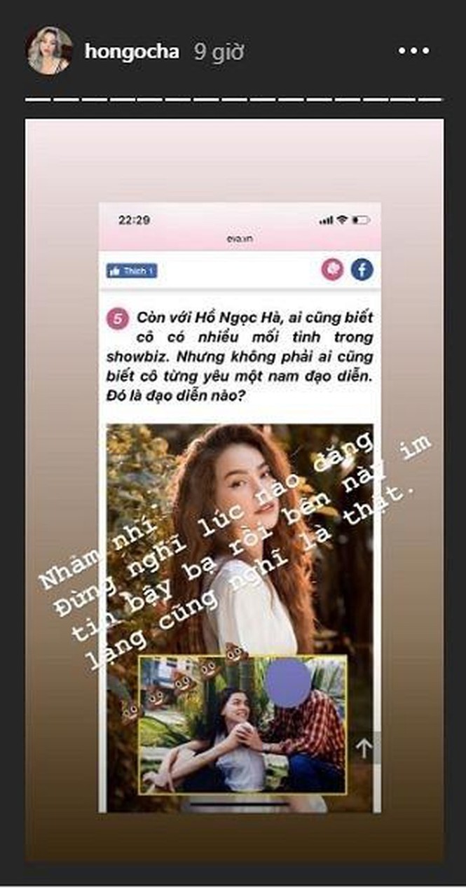 Hồ Ngọc Hà phản ứng cực gắt trước tin đồn từng yêu một đạo diễn - ảnh 1