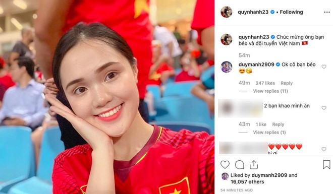 Dàn bạn gái hotgirl của cầu thủ Việt chia sẻ gì sau chiến thắng? - ảnh 1