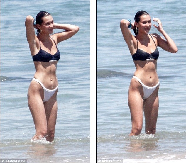 Bella Hadid thả dáng với bikini táo bạo ở Malibu - ảnh 2