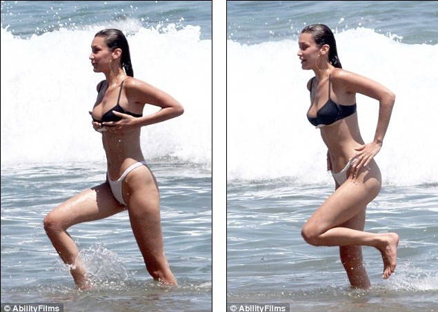 Bella Hadid thả dáng với bikini táo bạo ở Malibu - ảnh 7