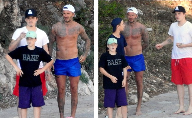 Vợ chồng David Beckham đưa các con đi tắm biển ở Croatia - ảnh 1