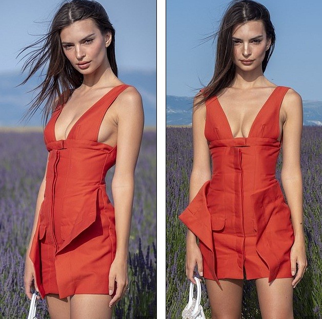 Emily Ratajkowski gợi cảm hút mắt giữa cánh đồng oải hương - ảnh 4