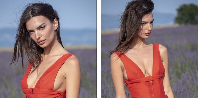 Emily Ratajkowski gợi cảm hút mắt giữa cánh đồng oải hương - ảnh 6