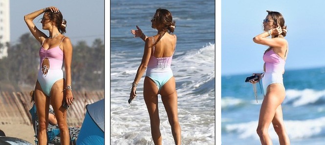 'Nữ thần áo tắm' Alessandra Ambrosio tình tứ hôn bạn trai trên biển - ảnh 6
