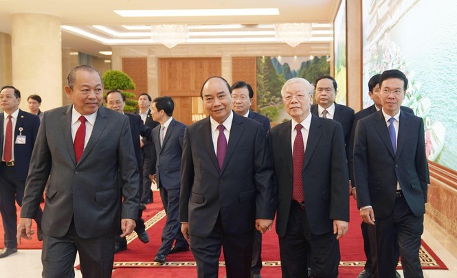 Tổng Bí thư, Chủ tịch nước Nguyễn Phú Trọng dự họp Chính phủ với các địa phương - ảnh 1