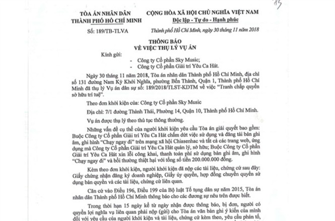 Thụ lý vụ kiện ca khúc của Sơn Tùng bị vi phạm bản quyền - ảnh 3