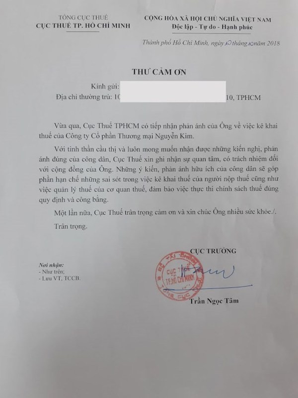 Thưởng 3 triệu đồng người cung cấp thông tin truy thu thuế Nguyễn Kim - ảnh 1
