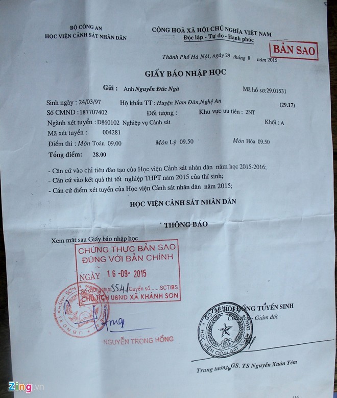 Thêm thí sinh 29 điểm bị dừng nhập học trường công an - ảnh 2