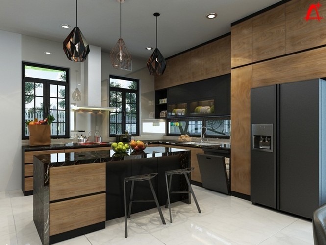 Nội thất biệt thự song lập 3 tầng sang trọng gần 300m2 - ảnh 3