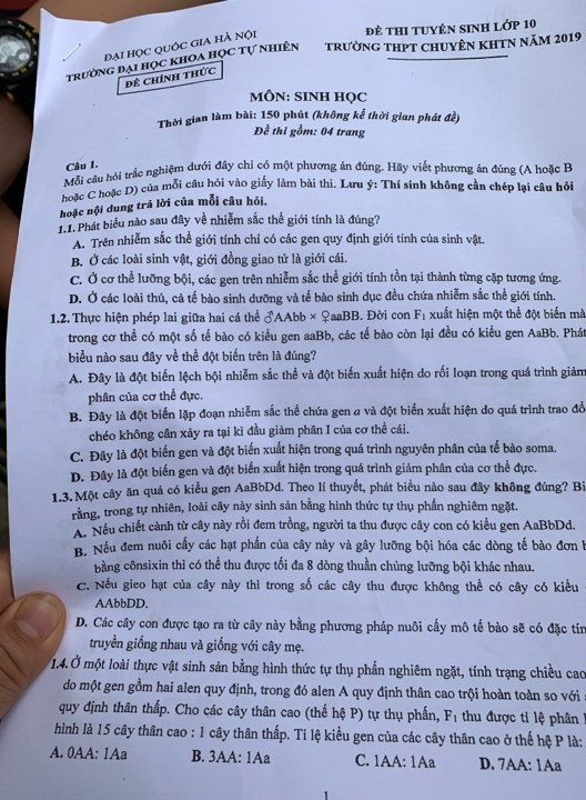 Đề Toán, Sinh chuyên vào lớp 10 trường Khoa học tự nhiên: Khó đạt điểm 9 - ảnh 3