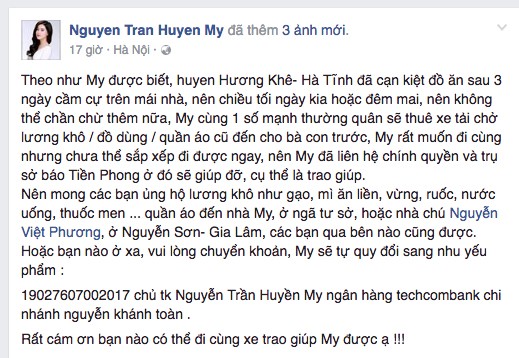 Hoa hậu Ngọc Hân lội nước vào cứu trợ đồng bào miền Trung - ảnh 6