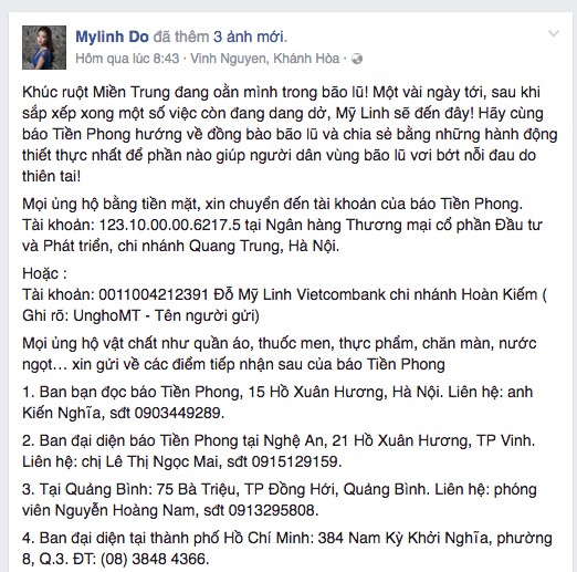 Hoa hậu Ngọc Hân lội nước vào cứu trợ đồng bào miền Trung - ảnh 7