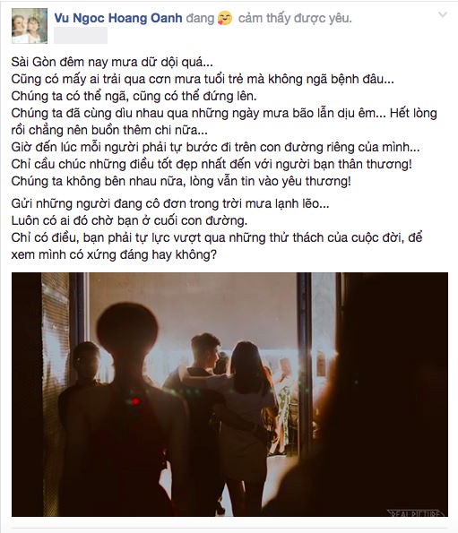 Á hậu Hoàng Oanh: “Hết lòng với nhau rồi nên chẳng buồn thêm nữa“ - ảnh 1