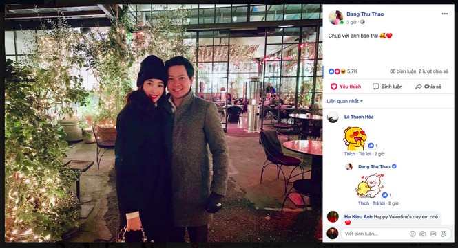 Vợ chồng Hoa hậu Thu Thảo đón Valentine lãng mạn ở châu Âu - ảnh 1