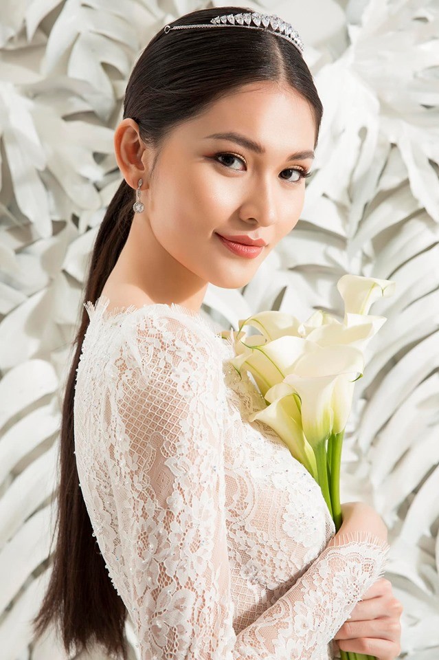 Sau khi công khai bạn trai, Á hậu Thuỳ Dung gợi cảm với váy cưới xuyên thấu - ảnh 1
