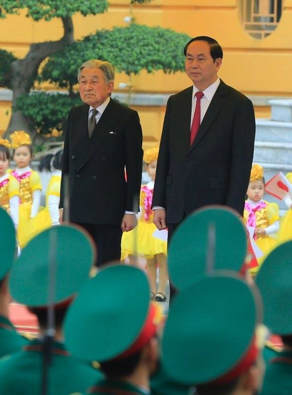 Toàn cảnh lễ đón Nhà vua và Hoàng hậu Nhật Bản tại Phủ chủ tịch - ảnh 12