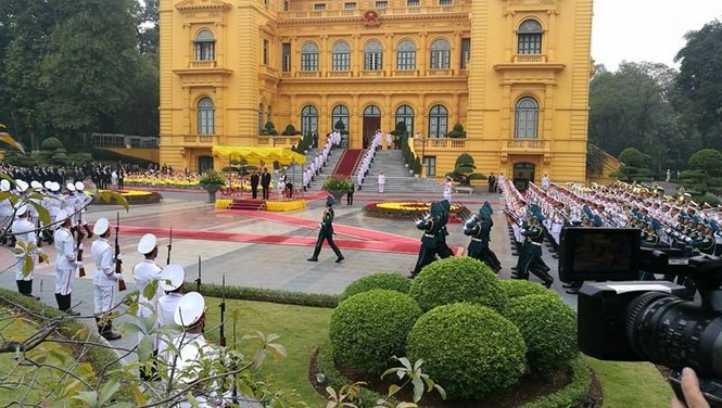 Toàn cảnh lễ đón Nhà vua và Hoàng hậu Nhật Bản tại Phủ chủ tịch - ảnh 1