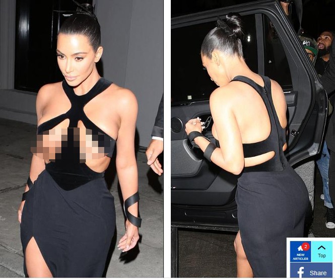 Choáng váng với váy cắt xẻ, khoe ngực quá đà của Kim Kardashian - ảnh 6