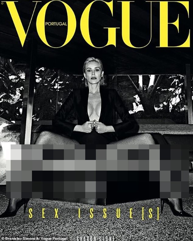 Sharon Stonen bán nude trên Vogue ở tuổi 61, tái hiện nhân vật 'Bản năng gốc' - ảnh 1
