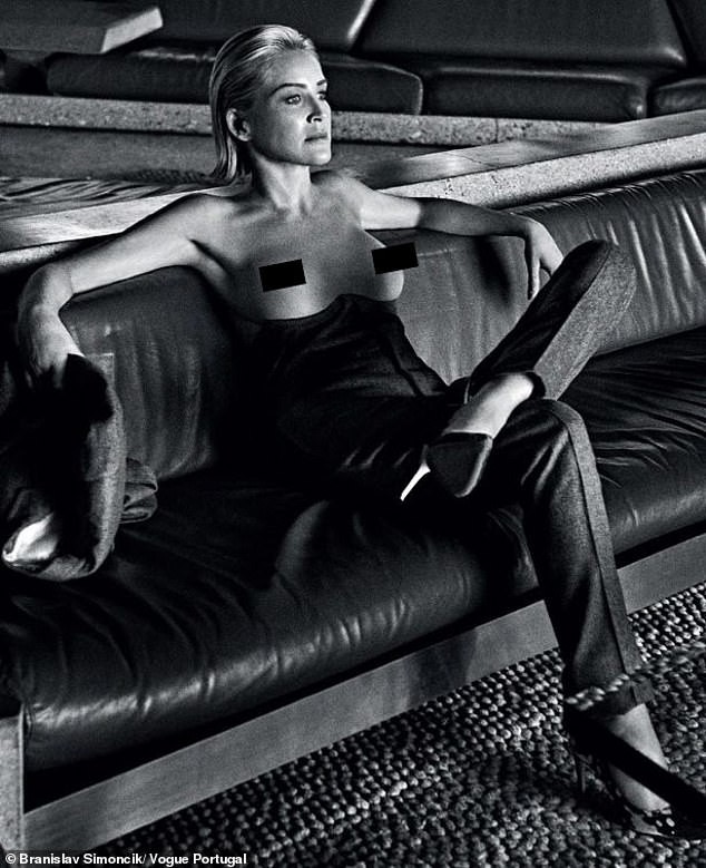 Sharon Stonen bán nude trên Vogue ở tuổi 61, tái hiện nhân vật 'Bản năng gốc' - ảnh 5