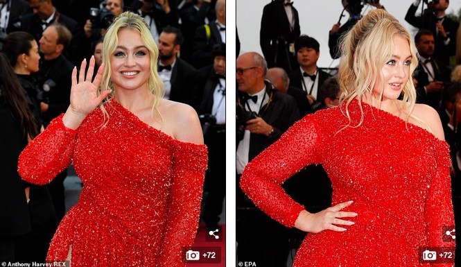 Siêu mẫu ngoại cỡ Iskra Lawrence diện đầm xẻ cao 'bất tận' trên thảm đỏ Cannes - ảnh 6
