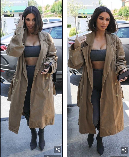 Kim Kardashian mặc crop top bó sát khoe ngực đầy siêu gợi cảm - ảnh 4