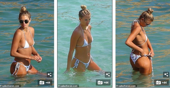 Sao truyền hình Anh quá nóng bỏng với bikini bé xíu, tình tứ bạn trai trên biển - ảnh 8