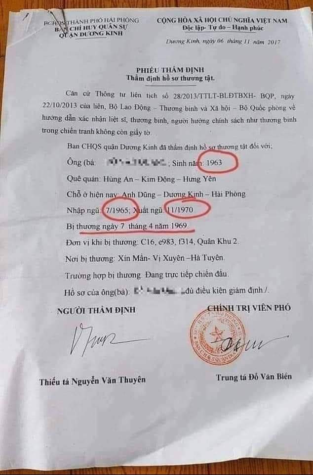 Hải Phòng xác minh việc cựu quân nhân 2 tuổi nhập ngũ, 7 tuổi xuất ngũ - ảnh 1