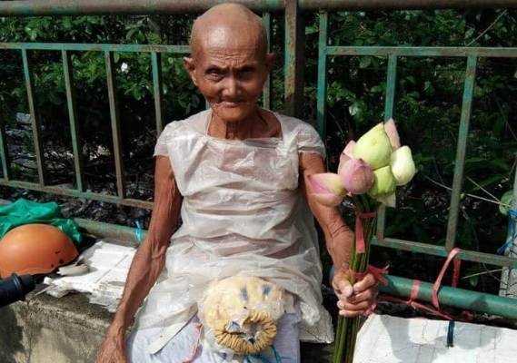 Cụ ông 85 tuổi và gánh hoa sen ấn tượng chiều 30 tết - ảnh 2