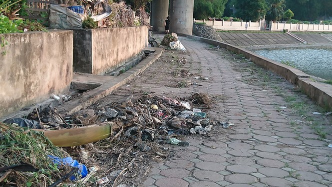 Hồ điều hoà khu đô thị kiểu mẫu Linh Đàm nhếch nhác như bãi rác - ảnh 3